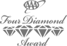 The image shows the AAA Four Diamond Award logo with stylized text and four diamond shapes, representing a prestigious rating.
